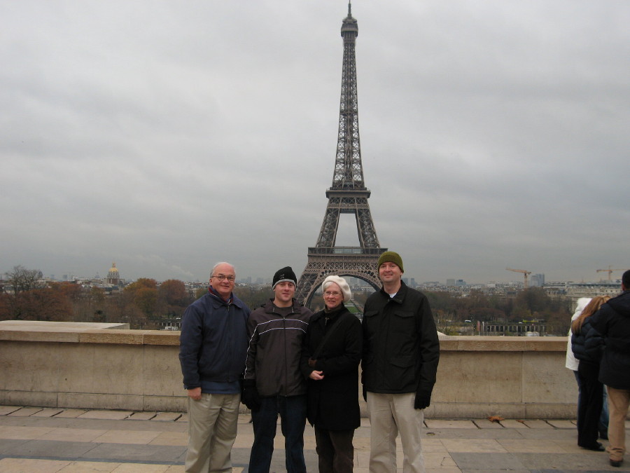 the four of us at the Eiffel tower